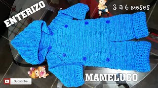 MAMELUCO ENTERIZO O ENTERITO TEJIDO A CROCHET PARA BEBÉ DE 0 A 6 MESES  PASO A PASO [upl. by Rutherford]