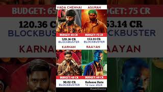 Vada Chennai Vs Asuran Vs Karnan Vs Raayan Movie Comparison  Box Office Collection shorts [upl. by Cote]