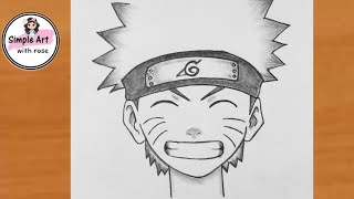 How to draw Naruto Uzumaki step by step  Naruto drawing easy  anime drawing Pencil sketch [upl. by Ltihcox]