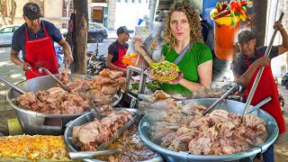 MEXICAN Street Food in Mexico City INSANE TACOS DE CARNITAS amp MICHELADA  CDMX STREET FOOD TOUR [upl. by Lalita]