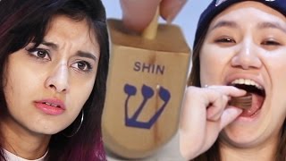 People Play Dreidel For The First Time [upl. by Rtoip]