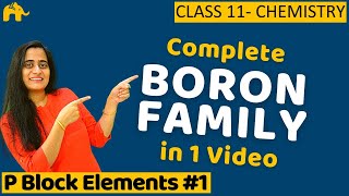 P block elements class 11  Boron Family  One Shot Hindi  JEE CBSE NCERT NEET [upl. by Idak]