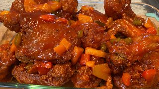 How to make Sweet and sour chicken Jamaican style recipe [upl. by Hudson]