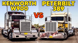 Kenworth W900 vs Peterbilt 389 Comparison  American Truck Simulator [upl. by Agata]