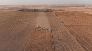 Chickpea Harvest 2017 Monette Farms Saskatchewan Canada [upl. by Notxed]