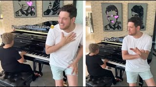 Michael Bublé Gets Choked Up Singing as Son Noah Accompanies Him on the Piano [upl. by Nanaj]