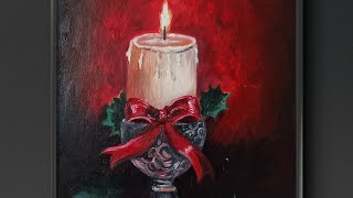 Malowanie obrazu farbami olejnymi candle paintingpaintingartmalarstwoolejneobraz [upl. by Nahsez]