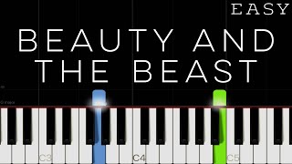 Beauty amp The Beast  Disney  EASY Piano Tutorial [upl. by Abocaj]