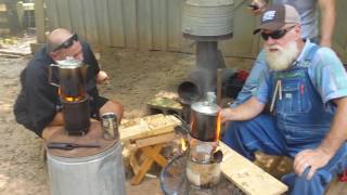 1 Wood Gasifier Camp Stove Race BC Truck vrs Worm Gitter [upl. by Htebasil]