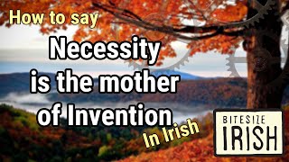 How To Say Necessity Is The Mother of Invention In Irish bitesizeirish [upl. by Sewole]