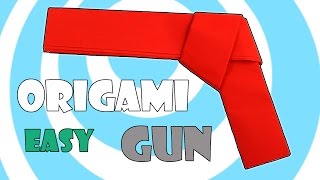 How to Make Easy Paper Origami Gun Pistol Tutorial [upl. by Arras]