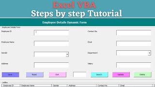 Excel VBA UserForm  Add Data  Reset  Exit  Search  Update  Delete [upl. by Dorahs617]