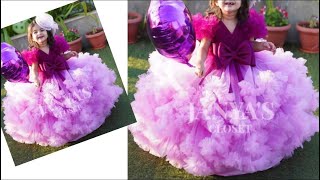 DIY Princess Style Frock Cutting amp Stitching 1to2 Year Girl Baby Frock Cutting Stitching Ball Gown [upl. by Aciretehs408]