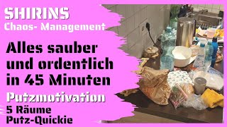 Putz Quickie  5 Räume in 45 Minuten aufräumen und putzen  Putzmotivation [upl. by Nivrehs]