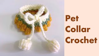 How to crochet pet collar  crochet tulips  Beginner crochet tutorial [upl. by Llerad]