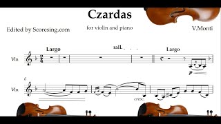 Czardas V Monti Violin and Piano Sheet music [upl. by Zeitler]