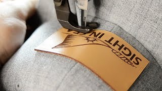 Stitching a Leather Hat Patch using the Tippmann Boss [upl. by Ahsiuqal]