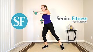 Senior Fitness  Standing Cardio Exercises For Seniors Using Dumbbells [upl. by Ecam37]