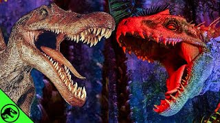 3 T Rex vs 3 Spinosaurus 3 Indominus Rex 3 Giganotosaurus  Jurassic World Evolution Dinosaurs [upl. by Theodor]