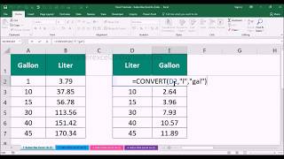 How to Convert Gallon to Liter and Vice versa in MS excel 2016 [upl. by Attelocin]