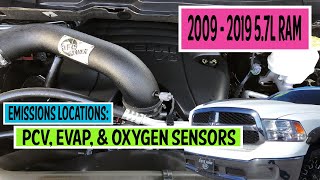 ⫷ RAM │ 1500 57L │ 2009  2019 │ Emissions Locations PCV EVAP Oxygen Sensors ⫸ [upl. by Ailimac581]