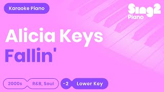 Alicia Keys  Fallin Lower Key Karaoke Piano [upl. by Sager]