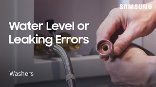 Washing Machine Error Codes Water Level or Leaking Issues  Samsung US [upl. by Notaes]