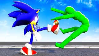 SONIC Fights Dynamic AI Ragdolls  Overgrowth Mods Gameplay [upl. by Tristis]