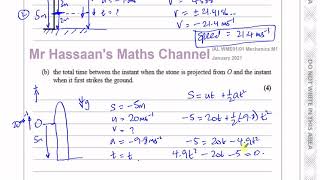 WME0101 IAL Edexcel M1 January 2021 Q1 Kinematics Vertical Motion Under Gravity [upl. by Acima692]