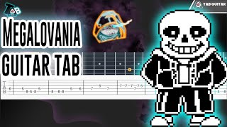 Undertale  Megalovania Guitar Tab Tutorial [upl. by Nirda]