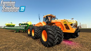 Farming Simulator 22  FENDT TRISIX 6x6 The Most Powerful Tractor Working In The Field [upl. by Kosse]