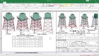 STEEL TOWER FOR WATER TANK SYSTEM STRUCTURAL ANALYSIS TIME LAPSE [upl. by Bushey]