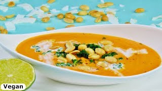 Rezept Süßkartoffelsuppe mit Kokosmilch und Erdnüsse  Vegan  schnell einfach lecker [upl. by Janeen676]