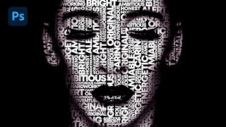 Text portrait Effect in Photoshop [upl. by Hwang534]