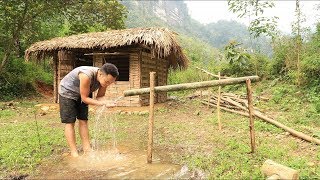 Primitive technology Irrigation Water supply by bamboo tube for farming and living [upl. by Gnous902]