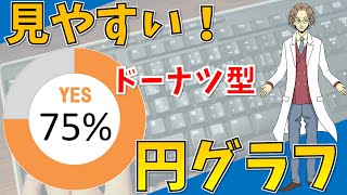 【見やすい円グラフ（ドーナツ型円グラフ）】超わかりやすいエクセル（EXCEL）講座 [upl. by Ahs]