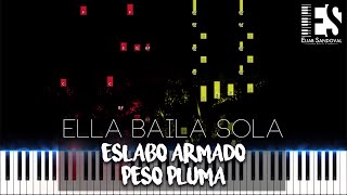 Ella Baila Sola  Eslabo Armado Peso Pluma Piano Tutorial  Eliab Sandoval [upl. by Nohtanoj]