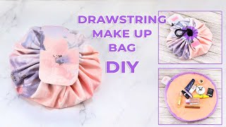 DIY Drawstring Makeup Bag Tutorial [upl. by Ayotas]