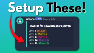 How To Setup Level Roles  Rank Roles Arcane Bot Setup [upl. by Pry]