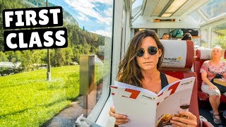 FIRST CLASS GLACIER EXPRESS TRAIN worth 300 for an 8 hour train ride [upl. by Eenafets481]