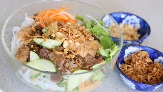 Grilled Pork Noodle Salad BUN THIT NUONG  Helens Recipes [upl. by Aiva646]