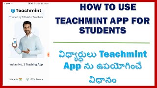 HOW TO USE TEACHMINT APP FOR STUDENTS [upl. by Doreg]