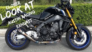 Yamaha MT09sp 2022  Closer look at Austin Racing Exhaust  RAW 4K [upl. by Larue]