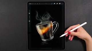 Draw With Me  Realistic Coffee Cup  Procreate Digital Art Tutorial on iPad Pro [upl. by Betthezel467]