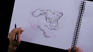 Chris Garver’s Foo Dog Tutorial  Tattoodo  Art Class [upl. by Leunad58]