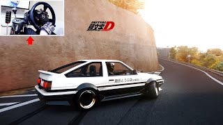 Takumis Ae86 Initial D Drift Touge  4k UltraGraphics Assetto Corsa Mods  Thrustmaster Setup [upl. by Atenek]