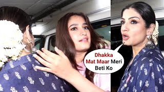 Padma Shri Winner Raveena Tandon ANGRY On Fan Pushing Her Daughter Rasha Thadani At Airport Parking [upl. by Reel139]