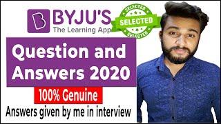 BYJUS interview Questions and Answers in 2020  BDA interview BYJUS [upl. by Sherard]