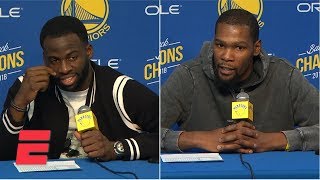 Draymond Green Klay Thompson Kevin Durant show frustration after Warriors OT loss  NBA on ESPN [upl. by Ahsyt]