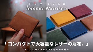 レンマ（lemma）の人気コンパクト財布「マリスコ」をレビュー｜プエブロレザー全6色を紹介／経年変化後の画像あり [upl. by Jentoft]